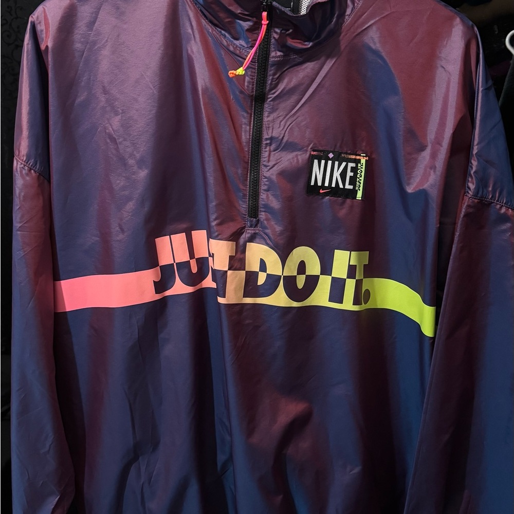 Nike Purple Windbreaker with Pink and Yellow Accents